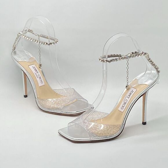 Jimmy Choo Saeda 100 Embellished High Heel Sandals size 39 - Picture 9 of 15